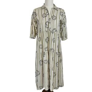 Anthropologie x LouLou Avenue Carolita Sun Print Maxi Dress Shirt-Style S